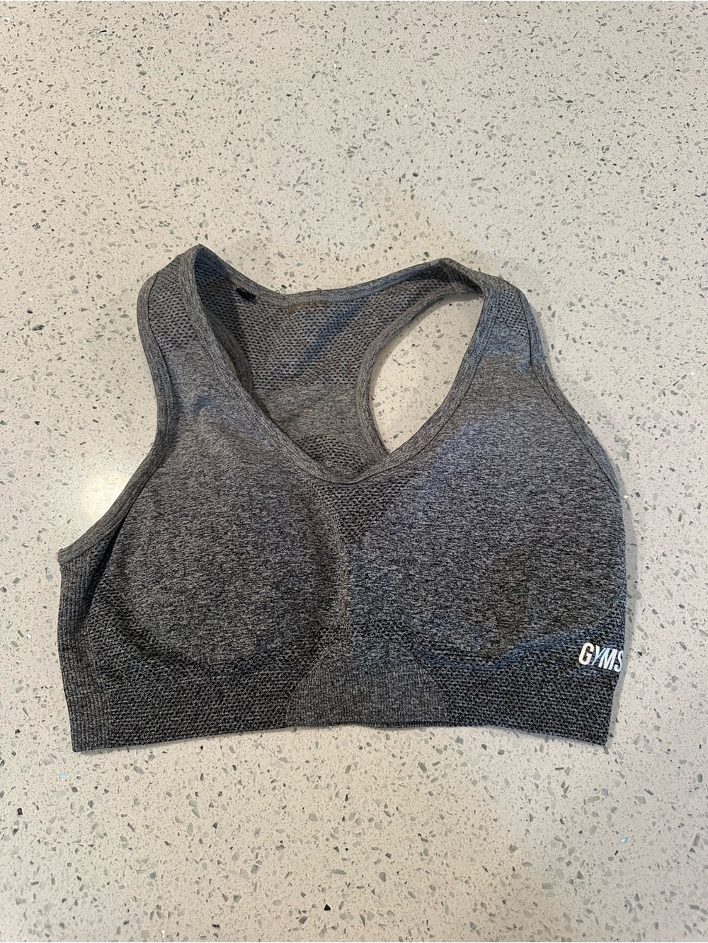 Gymshark Charcoal Seamless Racerback Sports Bra
